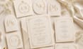 design an elegant wedding logo and wedding invitation