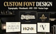 create custom font, typeface, ttf otf, text based wordmark vector logo sanskrit