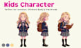 draw kids character design for children book