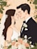couple portrait wedding portrait illustration