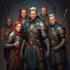do group party character art, dnd party