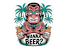 make awesome unique tiki ber mascot logo design with company
