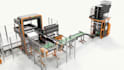 create 3d animation for end of line packaging and palletizing