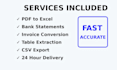 convert PDF to excel and extract tables accurately