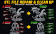 repair stl files fix mesh errors, optimize and modify models for 3d printing