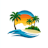 design beach landscape and lawn care logo