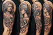 design a profesional trash polka tattoo