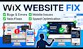 fix wix bugs, errors, responsiveness issues and optimise your wix website fast