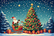 create cute christmas pattern and illustration