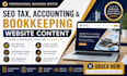 write SEO tax, accounting, and bookkeeping website content