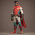 design premium superhero caricature character