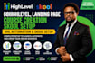 build gohighlevel landing page ghl sales funnel ghl online course skool course