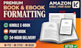 book formatting, ebook formatting, paperback formatting and layout design