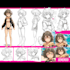 design an anime reference sheet with expressions and turnaround views