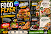 design modern food flyer templates, restaurant menu, canva editable