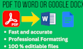 convert PDF to word,docx and format editable word documents