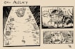 creat a one page comic in black and white