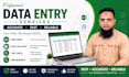 do accurate data entry, excel data entry, copy paste and web research