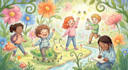 create watercolor children illustration