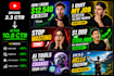 design awesome youtube thumbnail designs for you