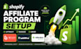 set up a shopify affiliate program using uppromote, goaffpro or refersion
