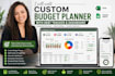 create custom budget planner spreadsheet with debt tracker and dashboard