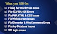 fix wordpress error, critical bug and white screen