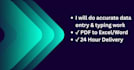 do fast and accurate data entry and typing work