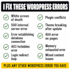 fix any wordpress error, white screen, or 500 error in 24 hours