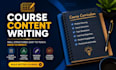 write course content, course upload and design course curriculum