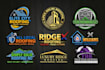 design real estate, roofing and construction logo
