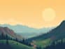 draw a flat vector landscape illustration