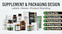 design german supplement or hemp product packaging box and label