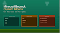 create custom minecraft bedrock addons items mobs and fix broken packs
