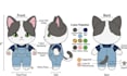 design custom plush reference sheet, plush toy design, stuffed animal tech pack