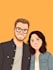 couple portrait wedding portrait illustration