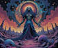 draw stoner rock, doom, metal, psychedelic art style