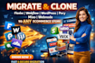 migrate clone flexbe webflow wordpress pory mixo webnode to any ecommerce store