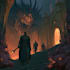 do dark fantasy art illustrations in a painterly style