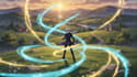 create dynamic 2d fighting anime style, meme anime style