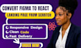 convert figma to react js, HTML CSS responsive website