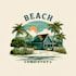 design beach landscape and lawncare logo