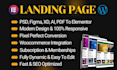 design wordpress landing page website or convert figma, psd, xd, ai to elementor