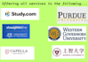 help with purdue, straihterline, wgu, capella, sophia and studycom