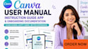 design canva user manual, instruction guide app, with onboarding documentation