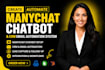 create a manychat chatbot and CRM email automation system