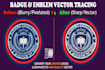 manual vector tracing and raster to vector