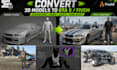 convert, modify 3d model in gta 5, gta 5 ped, fivem ped, game ready assets