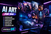 create stunning ai art, ai characters, ai book covers and digital illustrations