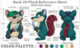 design 2d plush character reference sheet stuffed animal tech pack soft toy ych